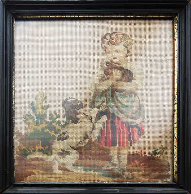 Неизвестный художник. Девочка с собакой 